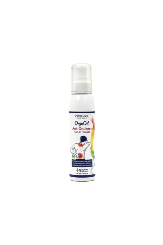 Huile de massage anti-douleur 100% naturelle huiles essentielles Organica