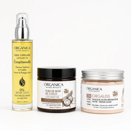 pack nutrition réparation cheveux masque huile coco Organica