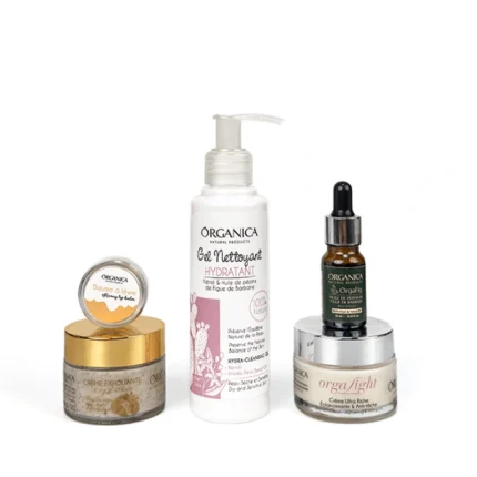 pack peau sèche gel nettoyant crème nuit huile figue barbarie