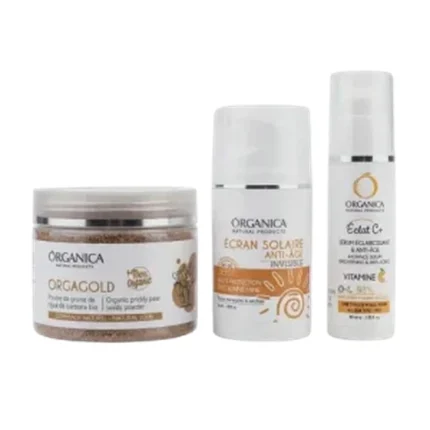 pack éclat protection peau ORGAGOLD sérum vitamine C SPF50