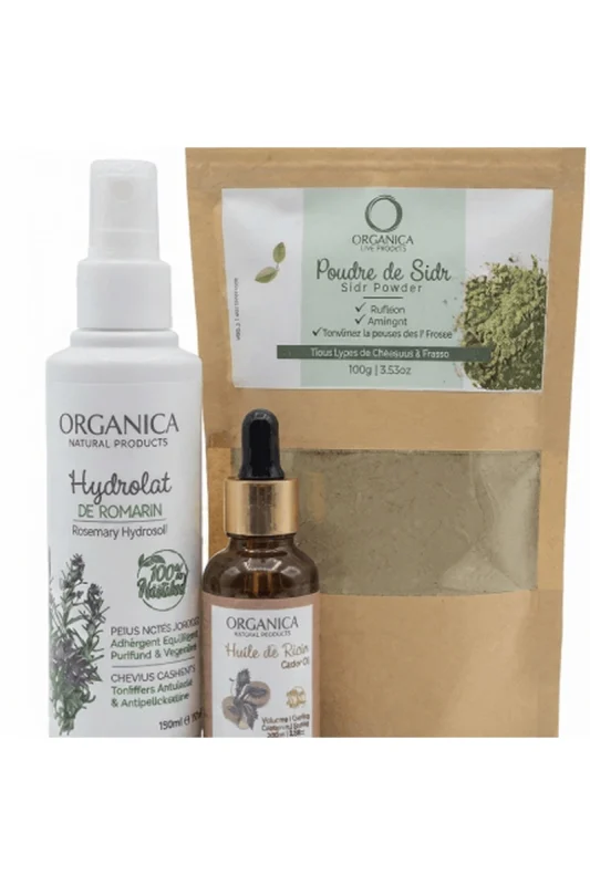 pack capillaire fortifiant huile ricin poudre sidr hydrolat romarin